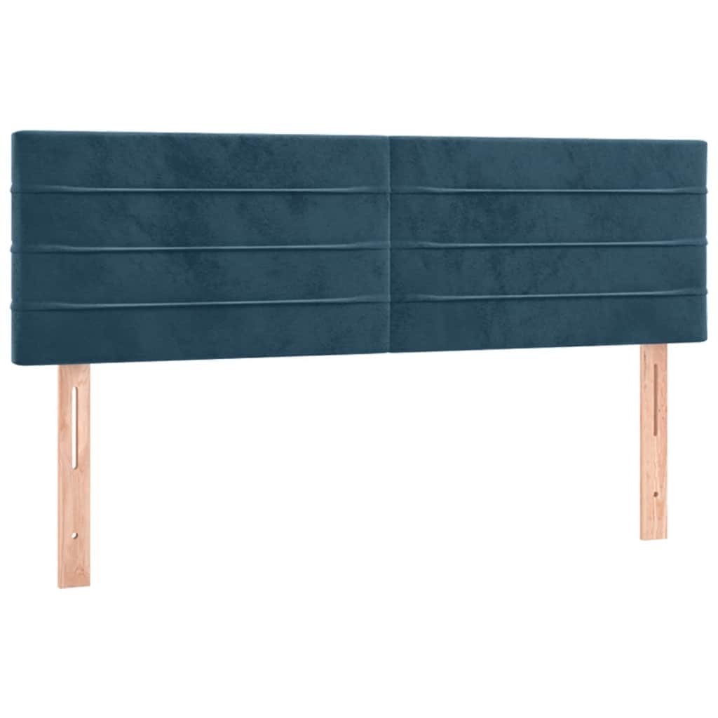 Boxspring met matras fluweel donkerblauw 140x190 cm is nu te koop bij PeponiXL, paradijselijk wonen!