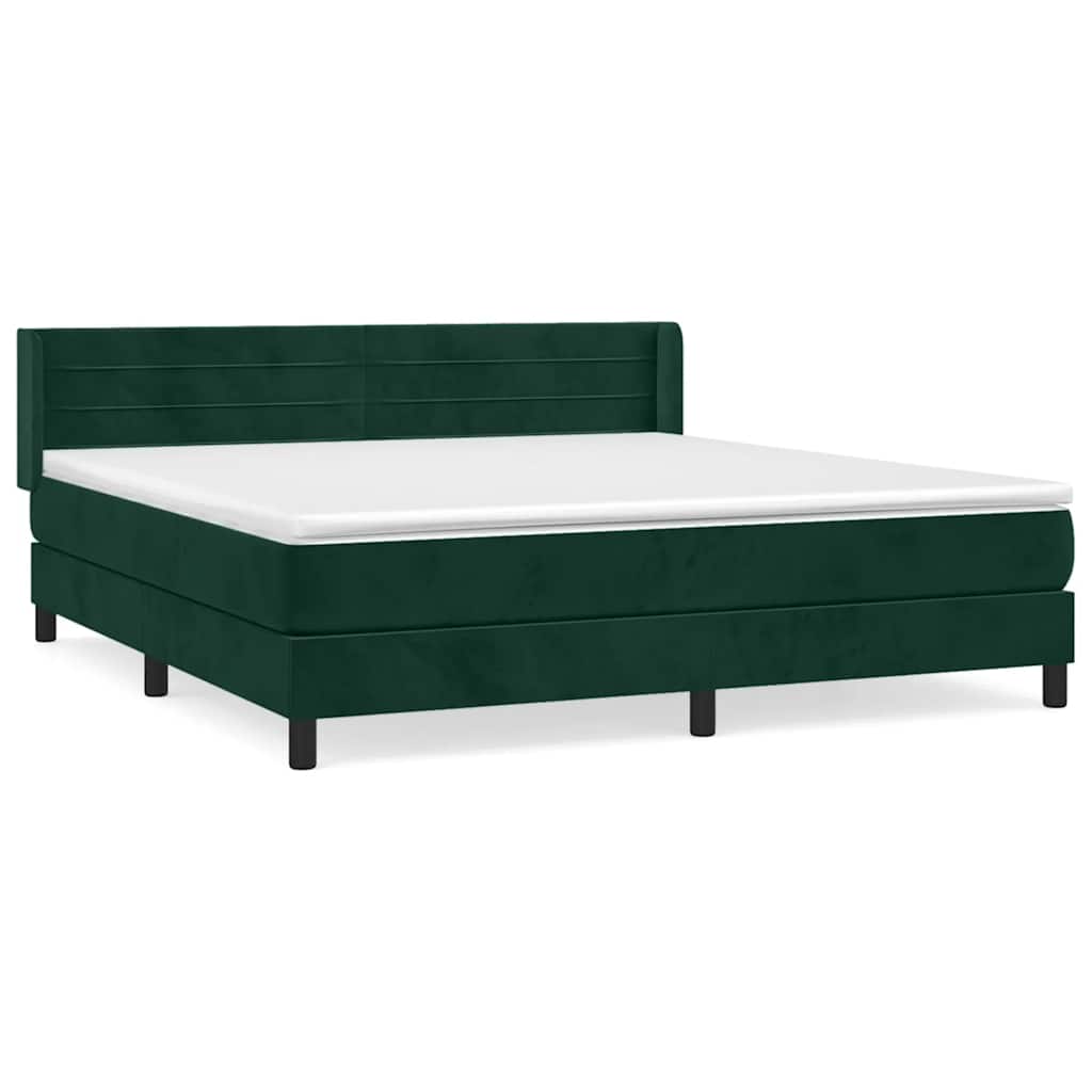 Boxspring met matras fluweel donkergroen 160x200 cm is nu te koop bij PeponiXL, paradijselijk wonen!