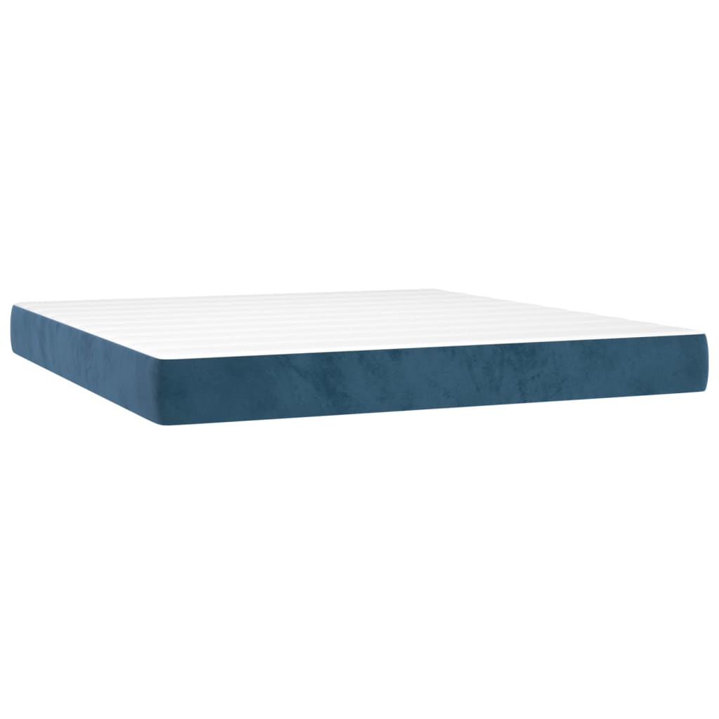 Boxspring met matras fluweel donkerblauw 160x200 cm is nu te koop bij PeponiXL, paradijselijk wonen!