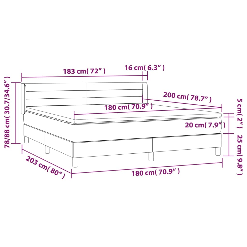Boxspring met matras fluweel donkergrijs 180x200 cm is nu te koop bij PeponiXL, paradijselijk wonen!