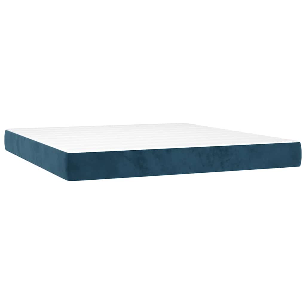 Boxspring met matras fluweel donkerblauw 180x200 cm is nu te koop bij PeponiXL, paradijselijk wonen!