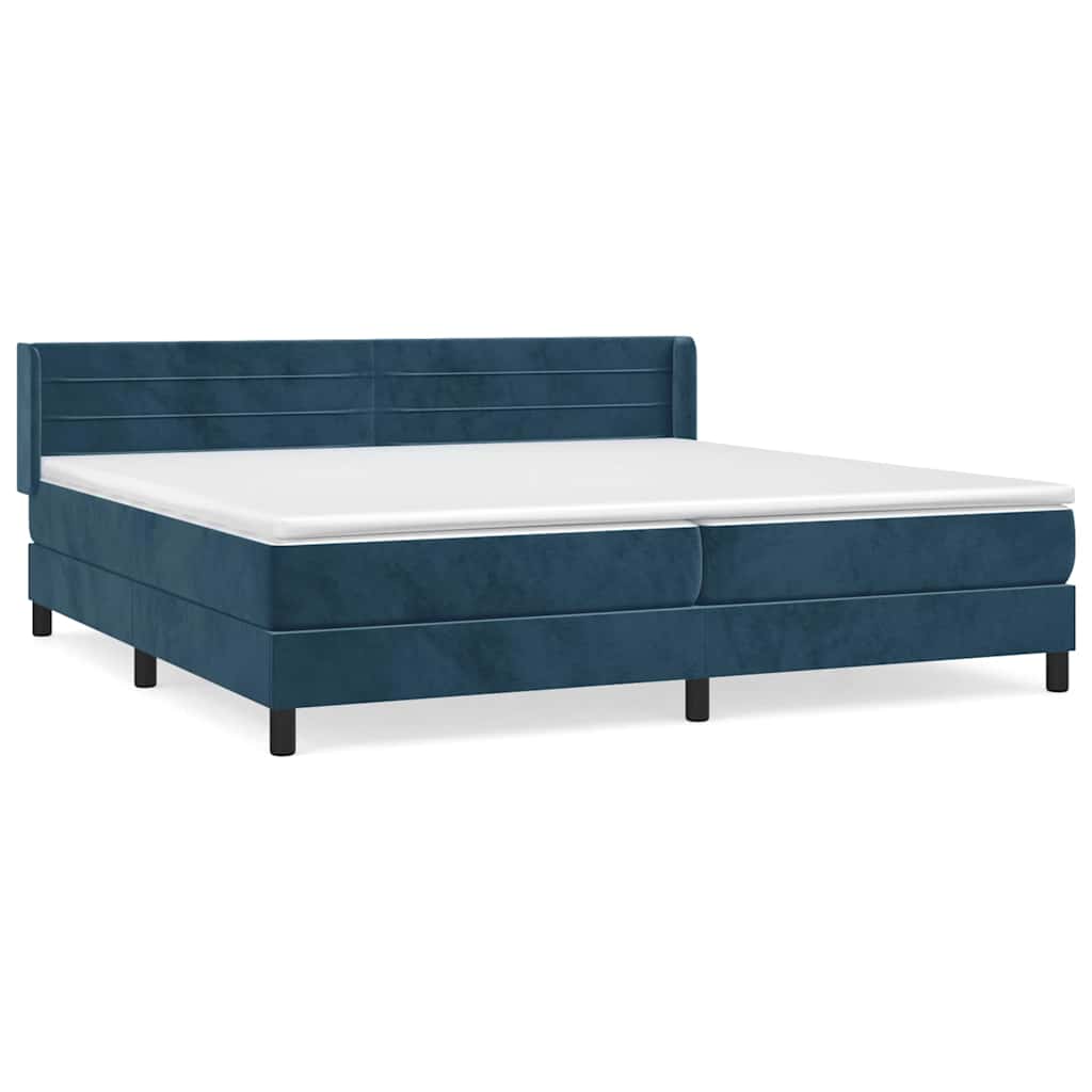 Boxspring met matras fluweel donkerblauw 200x200 cm is nu te koop bij PeponiXL, paradijselijk wonen!
