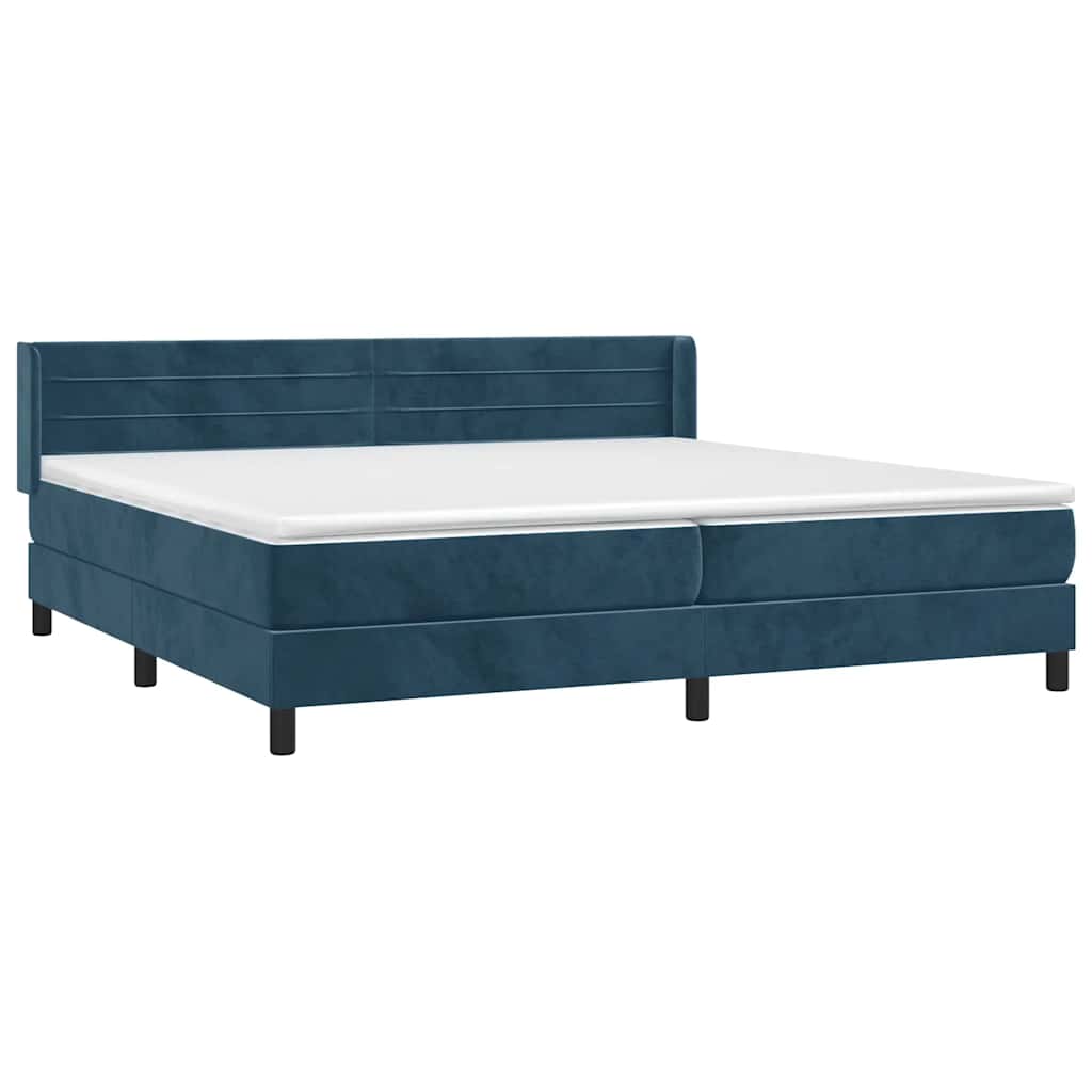 Boxspring met matras fluweel donkerblauw 200x200 cm is nu te koop bij PeponiXL, paradijselijk wonen!