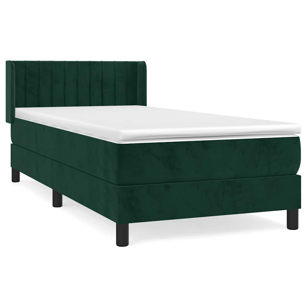 Boxspring met matras fluweel donkergroen 80x200 cm is nu te koop bij PeponiXL, paradijselijk wonen!