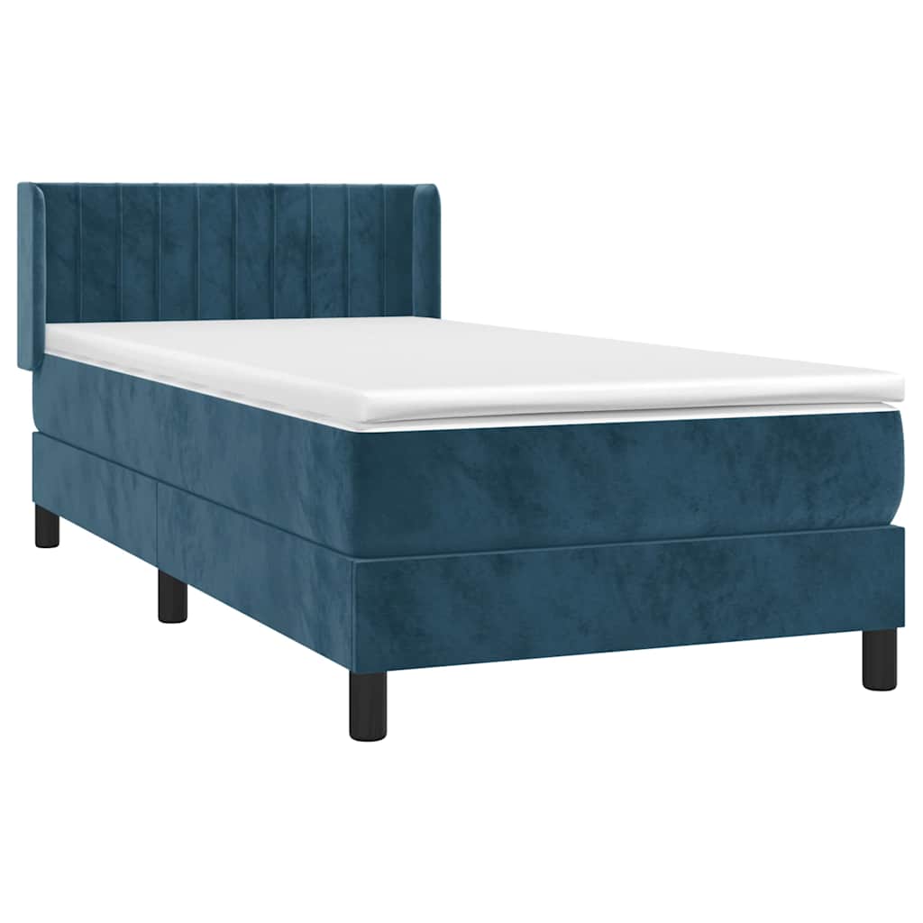 Boxspring met matras fluweel donkerblauw 80x200 cm is nu te koop bij PeponiXL, paradijselijk wonen!