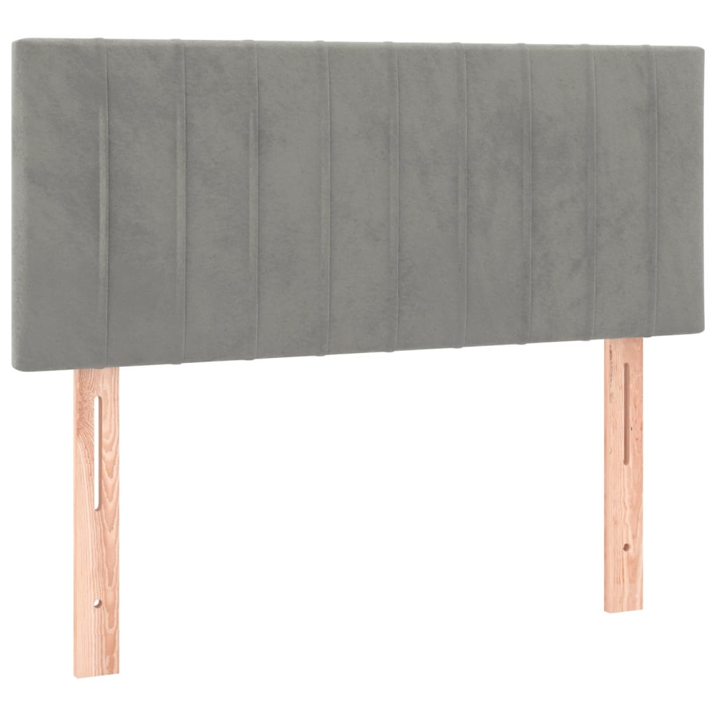 Boxspring met matras fluweel lichtgrijs 90x200 cm is nu te koop bij PeponiXL, paradijselijk wonen!