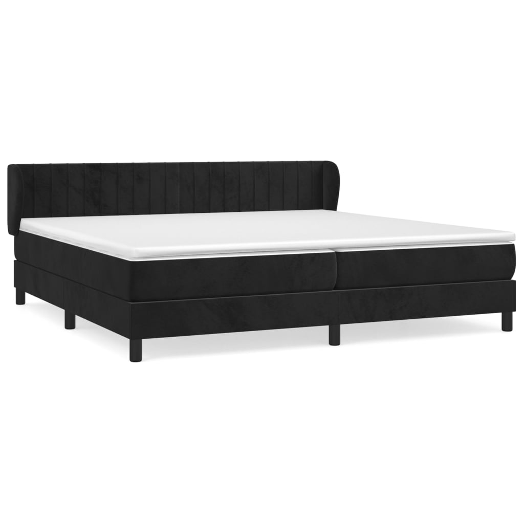 Boxspring met matras fluweel zwart 200x200 cm is nu te koop bij PeponiXL, paradijselijk wonen!