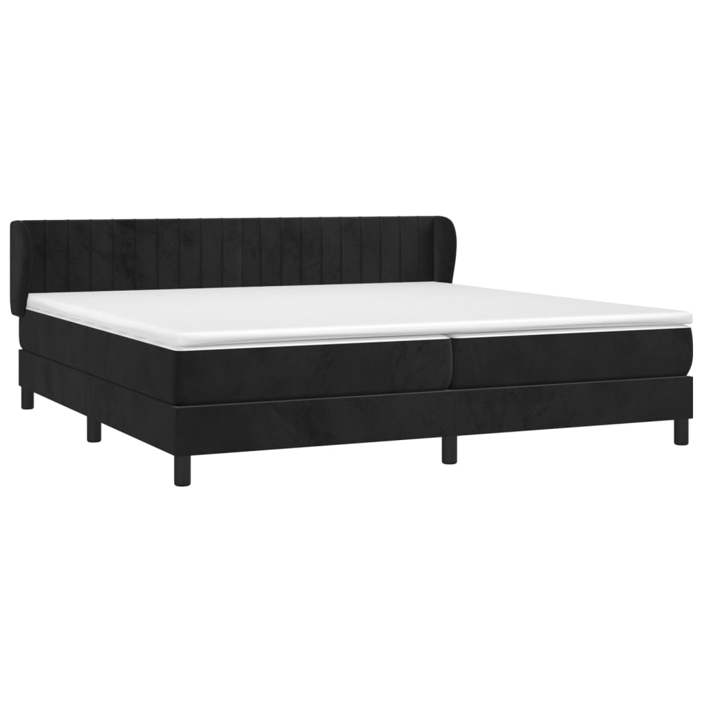 Boxspring met matras fluweel zwart 200x200 cm is nu te koop bij PeponiXL, paradijselijk wonen!