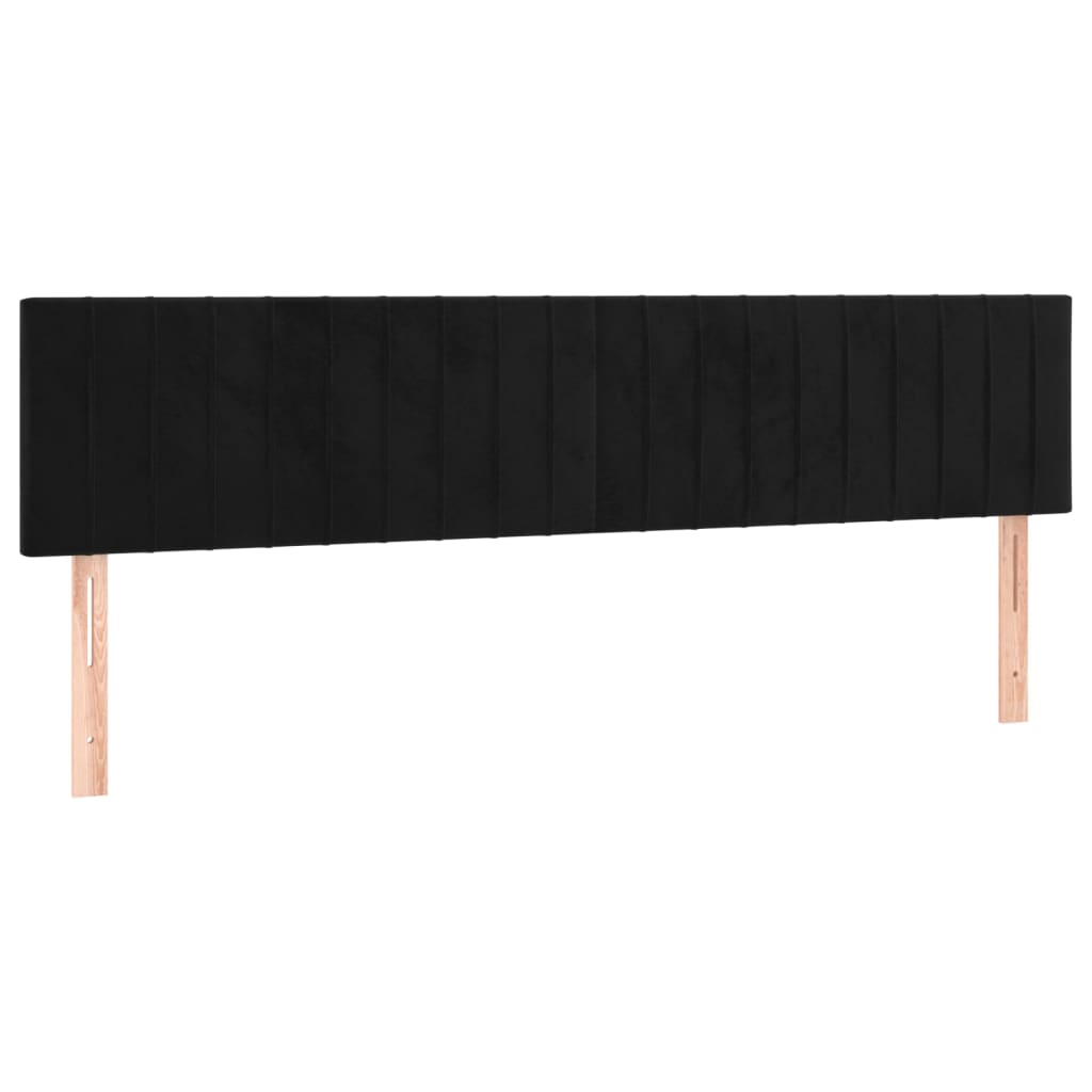 Boxspring met matras fluweel zwart 200x200 cm is nu te koop bij PeponiXL, paradijselijk wonen!