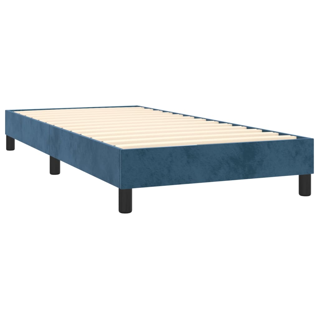 Boxspring met matras fluweel donkerblauw 90x200 cm is nu te koop bij PeponiXL, paradijselijk wonen!
