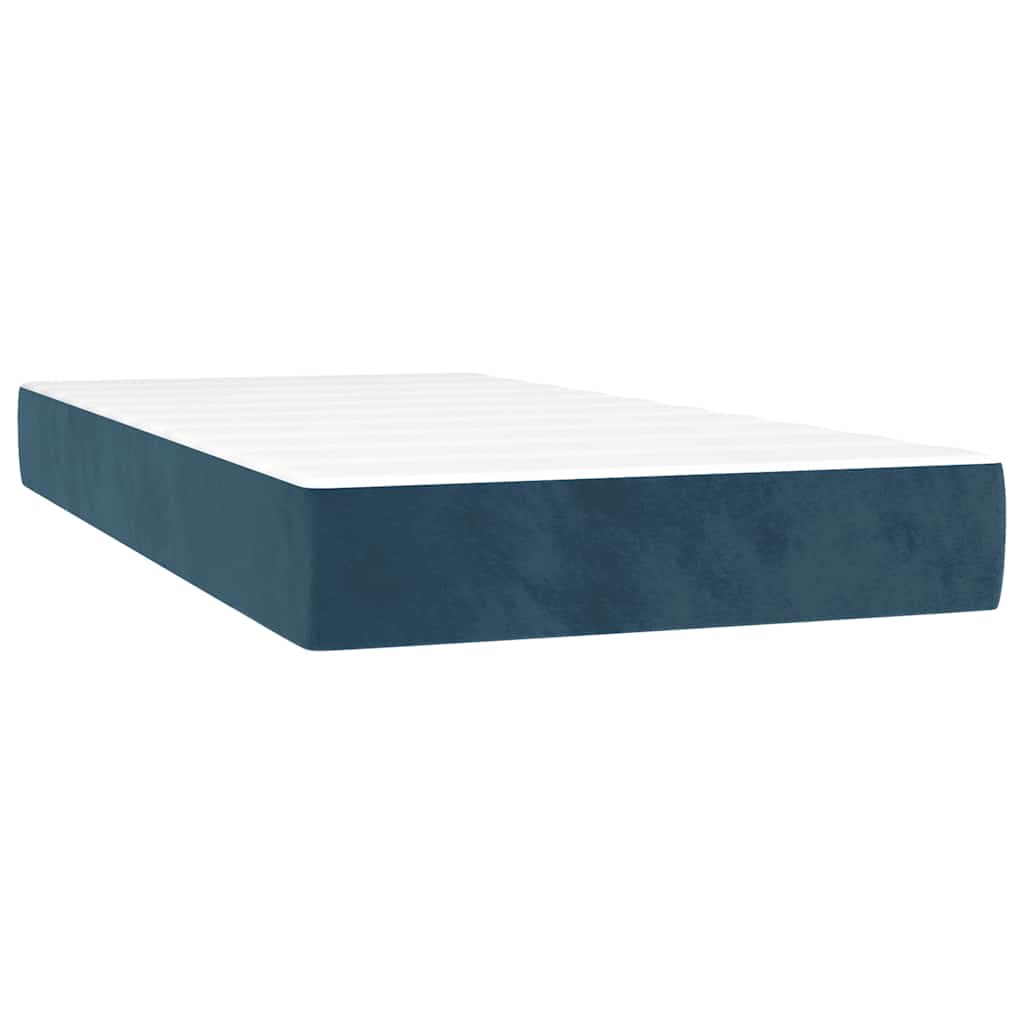 Boxspring met matras fluweel donkerblauw 90x200 cm is nu te koop bij PeponiXL, paradijselijk wonen!