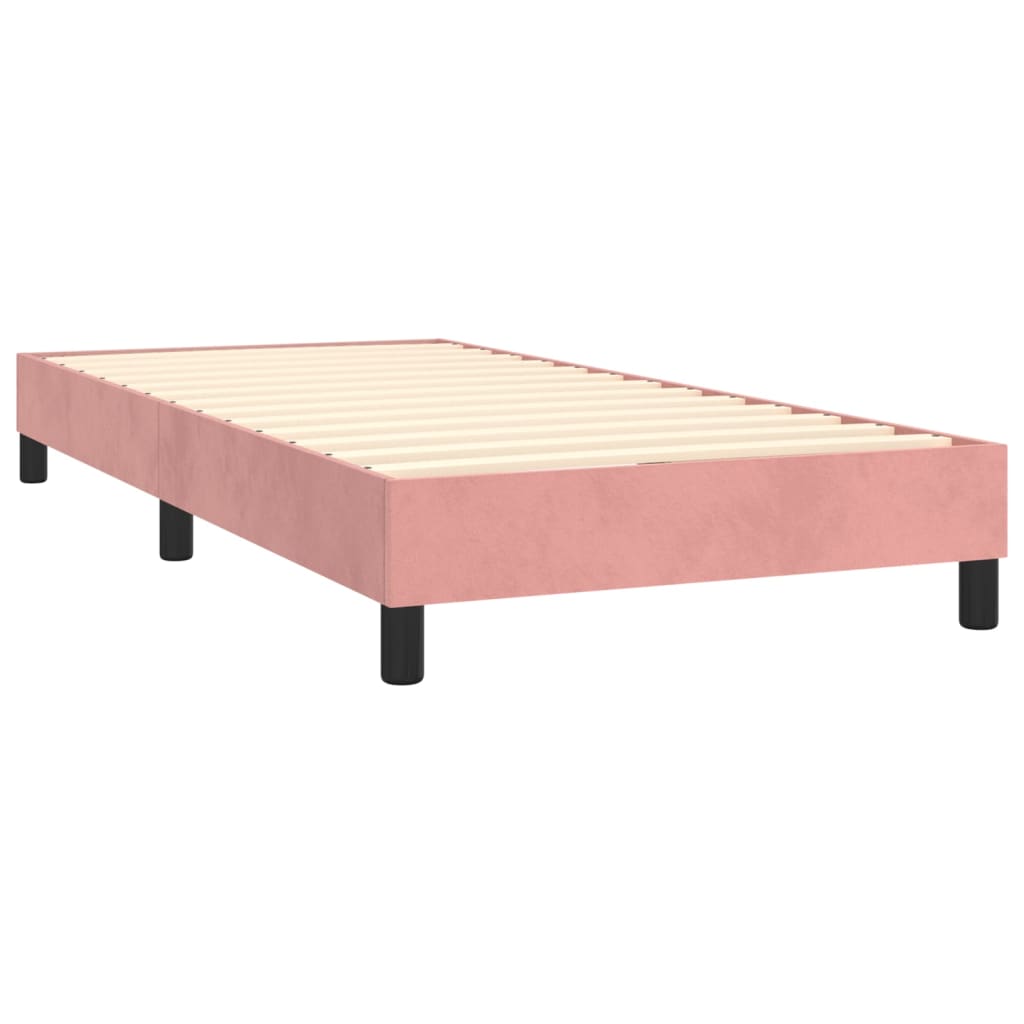 Boxspring met matras fluweel roze 90x200 cm is nu te koop bij PeponiXL, paradijselijk wonen!