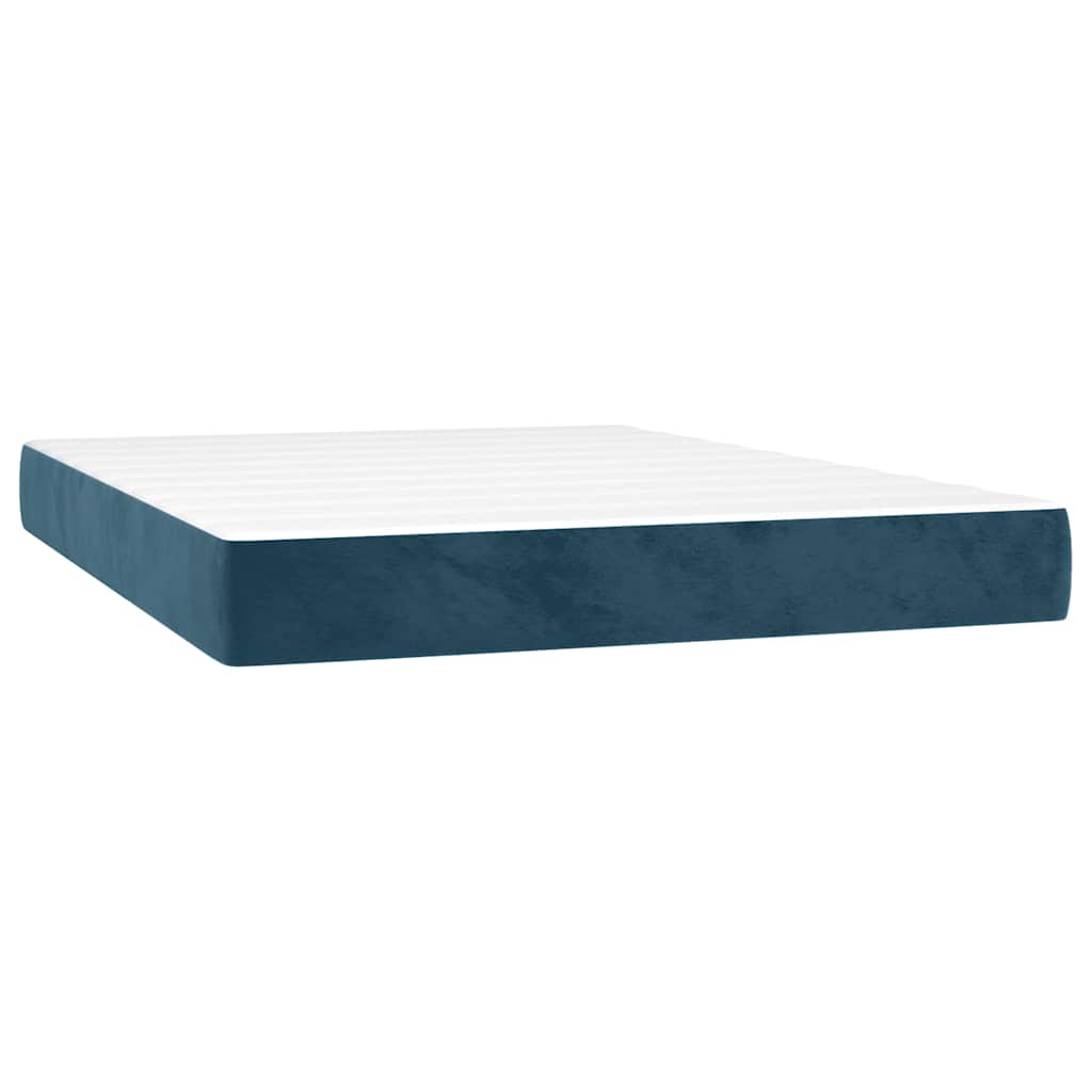 Boxspring met matras fluweel donkerblauw 140x190 cm is nu te koop bij PeponiXL, paradijselijk wonen!