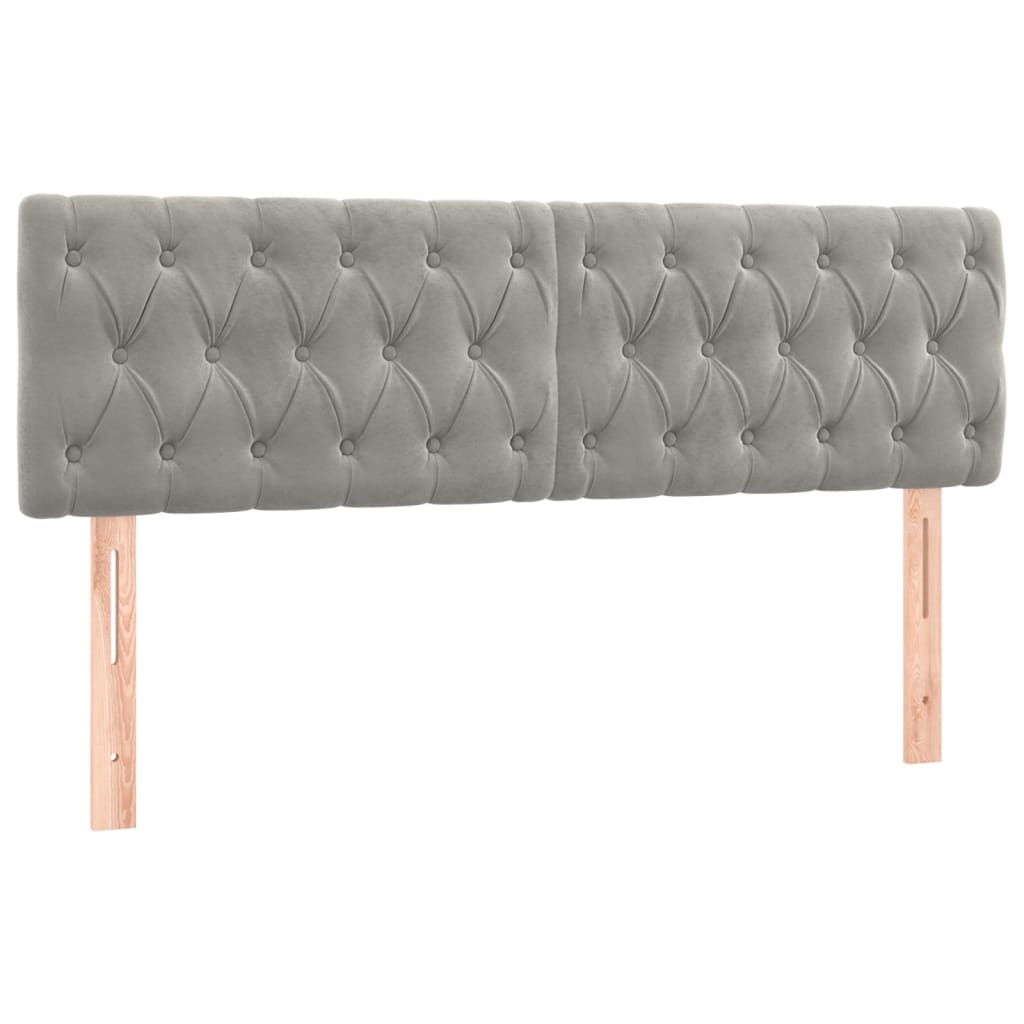 Boxspring met matras fluweel lichtgrijs 160x200 cm is nu te koop bij PeponiXL, paradijselijk wonen!