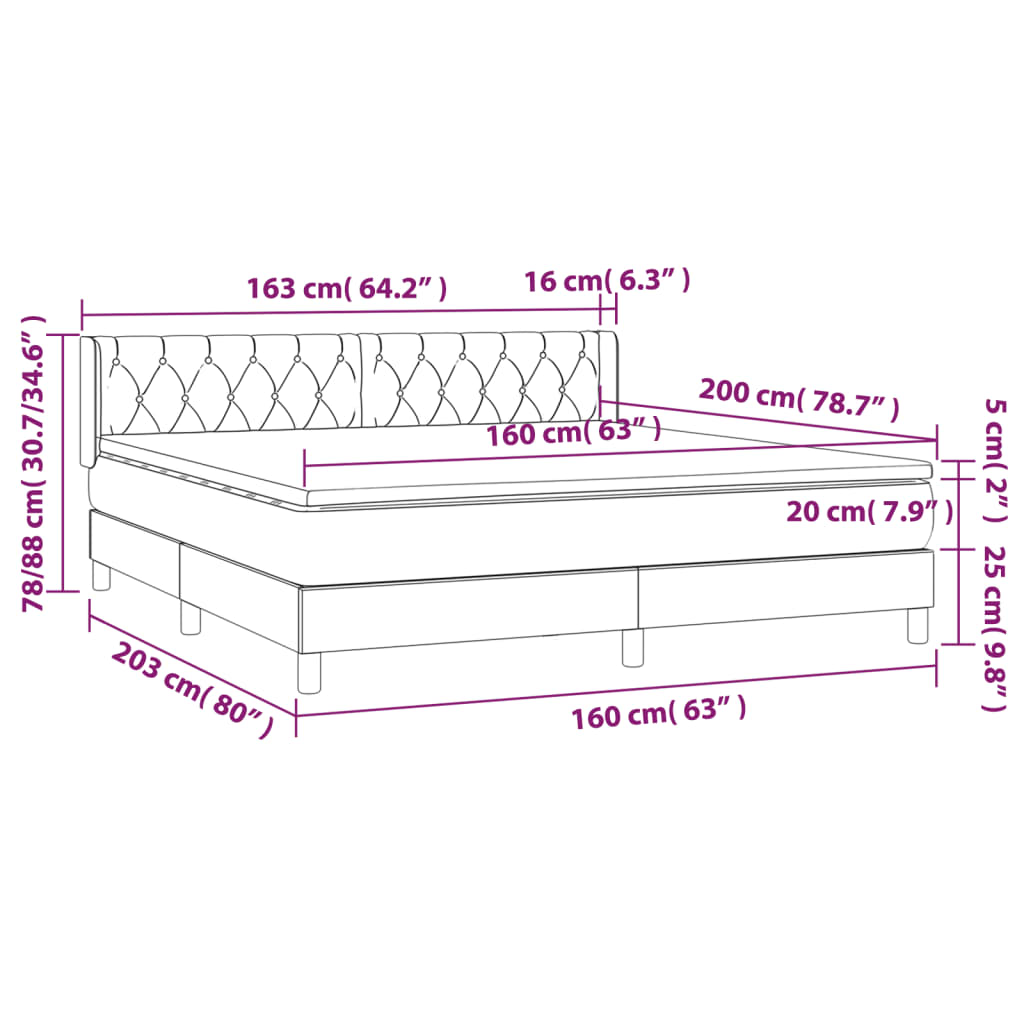 Boxspring met matras fluweel zwart 160x200 cm is nu te koop bij PeponiXL, paradijselijk wonen!