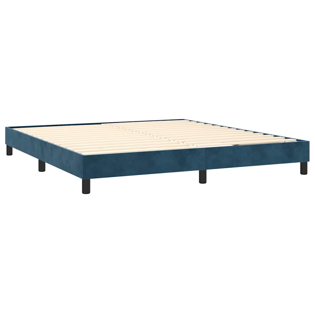 Boxspring met matras fluweel donkerblauw 160x200 cm is nu te koop bij PeponiXL, paradijselijk wonen!