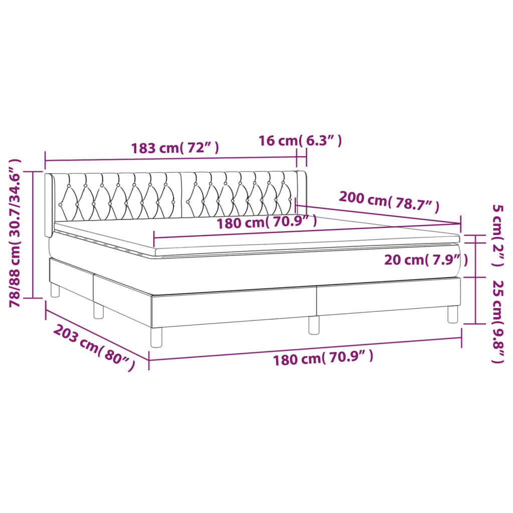 Boxspring met matras fluweel zwart 180x200 cm is nu te koop bij PeponiXL, paradijselijk wonen!
