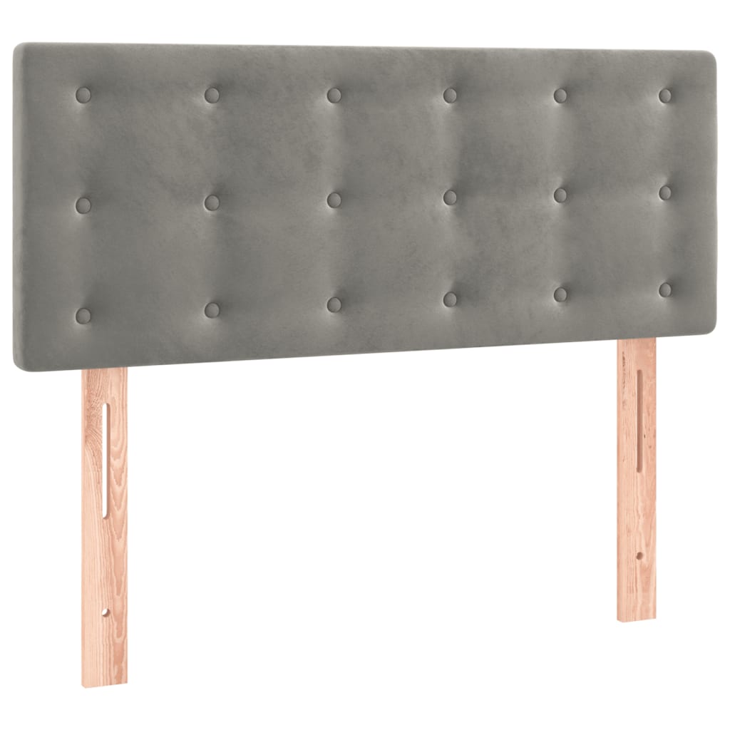 Boxspring met matras fluweel lichtgrijs 90x190 cm is nu te koop bij PeponiXL, paradijselijk wonen!