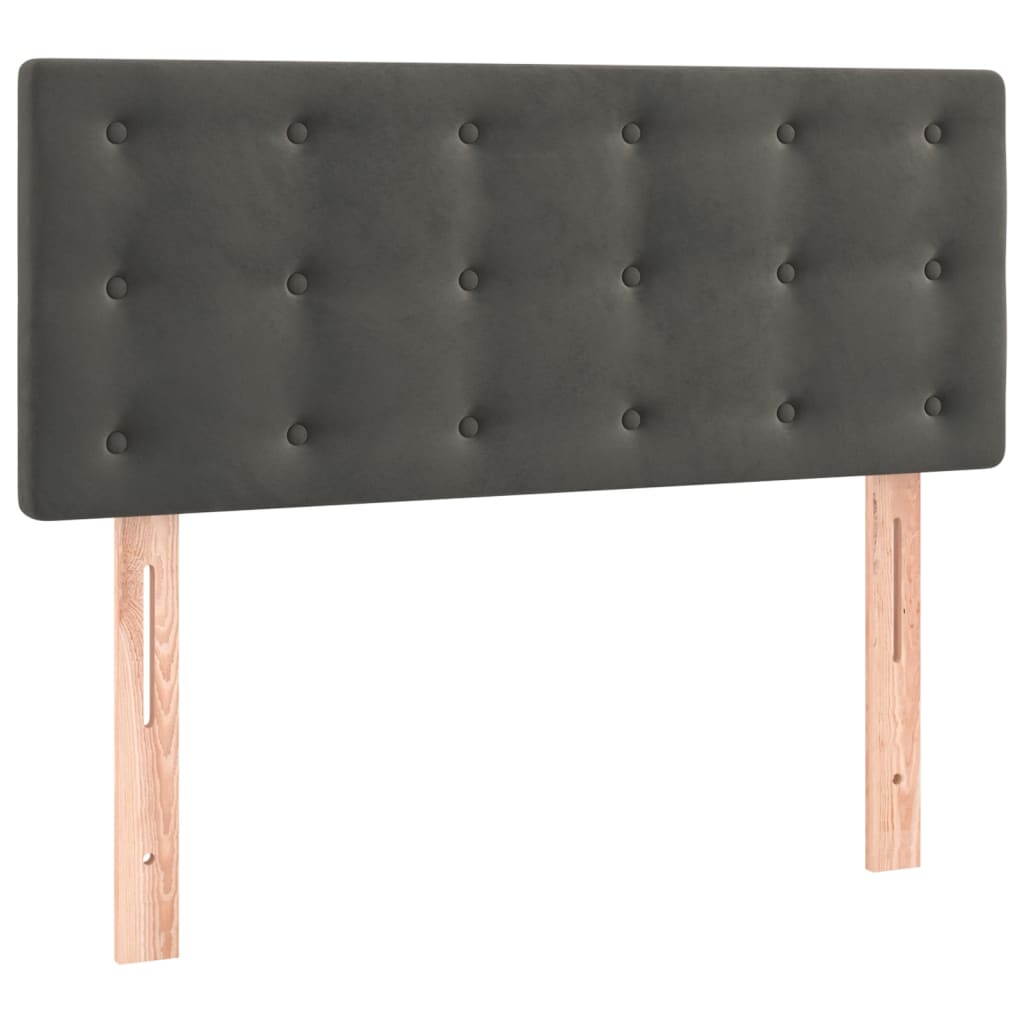 Boxspring met matras fluweel donkergrijs 100x200 cm is nu te koop bij PeponiXL, paradijselijk wonen!