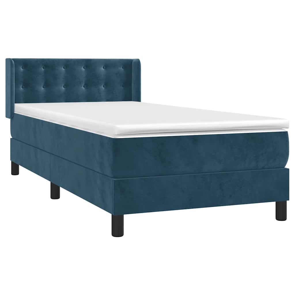 Boxspring met matras fluweel donkerblauw 100x200 cm is nu te koop bij PeponiXL, paradijselijk wonen!