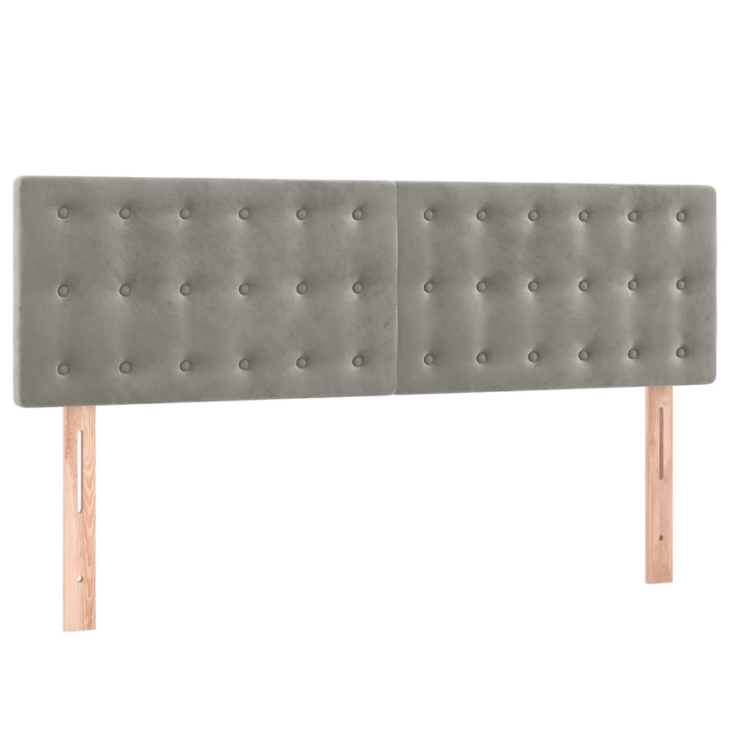 Boxspring met matras fluweel lichtgrijs 140x190 cm is nu te koop bij PeponiXL, paradijselijk wonen!