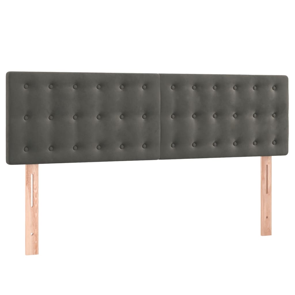 Boxspring met matras fluweel donkergrijs 140x190 cm is nu te koop bij PeponiXL, paradijselijk wonen!