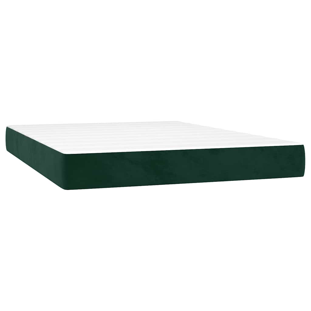 Boxspring met matras fluweel donkergroen 140x190 cm is nu te koop bij PeponiXL, paradijselijk wonen!