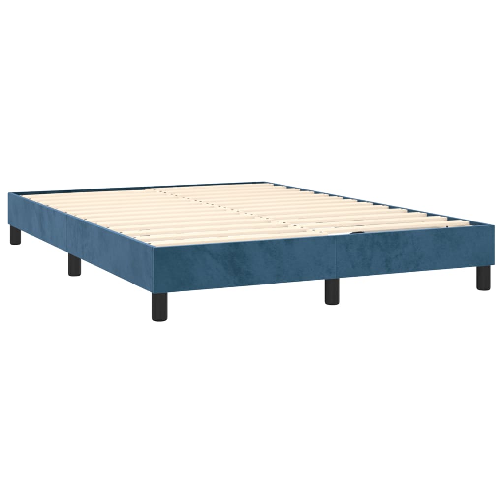 Boxspring met matras fluweel donkerblauw 140x190 cm is nu te koop bij PeponiXL, paradijselijk wonen!