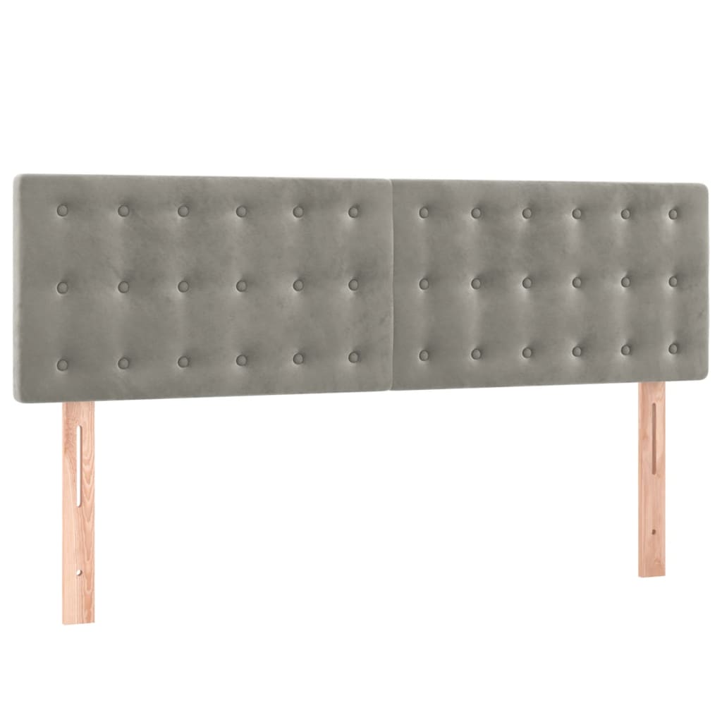 Boxspring met matras fluweel lichtgrijs 140x200 cm is nu te koop bij PeponiXL, paradijselijk wonen!