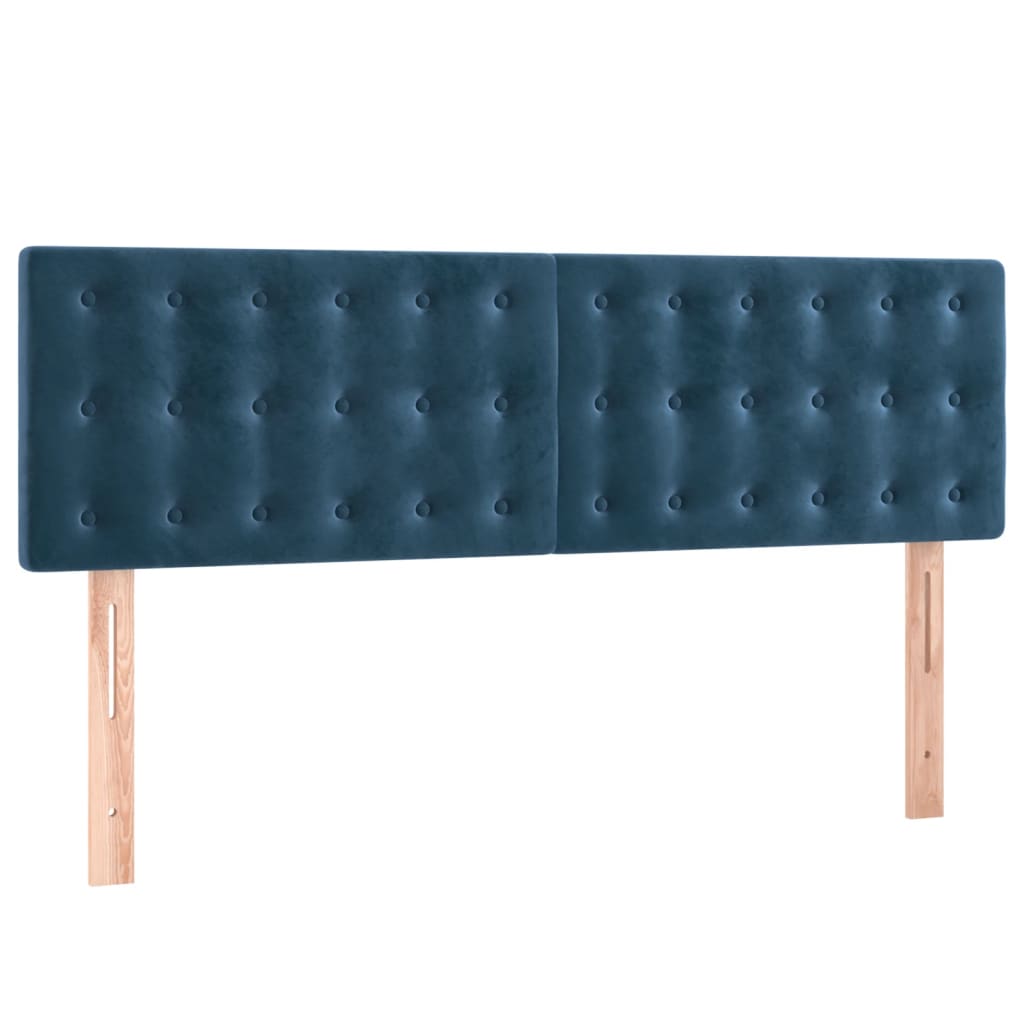 Boxspring met matras fluweel donkerblauw 140x200 cm is nu te koop bij PeponiXL, paradijselijk wonen!