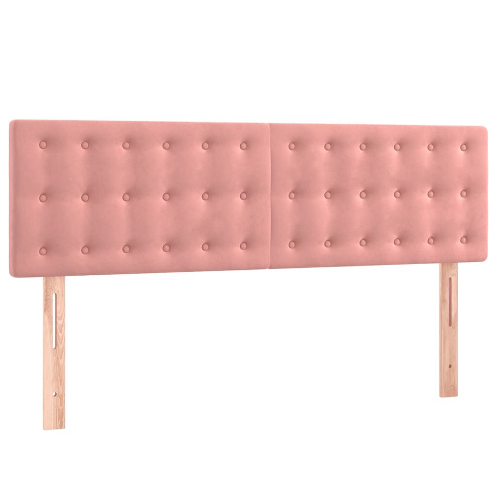 Boxspring met matras fluweel roze 140x200 cm is nu te koop bij PeponiXL, paradijselijk wonen!