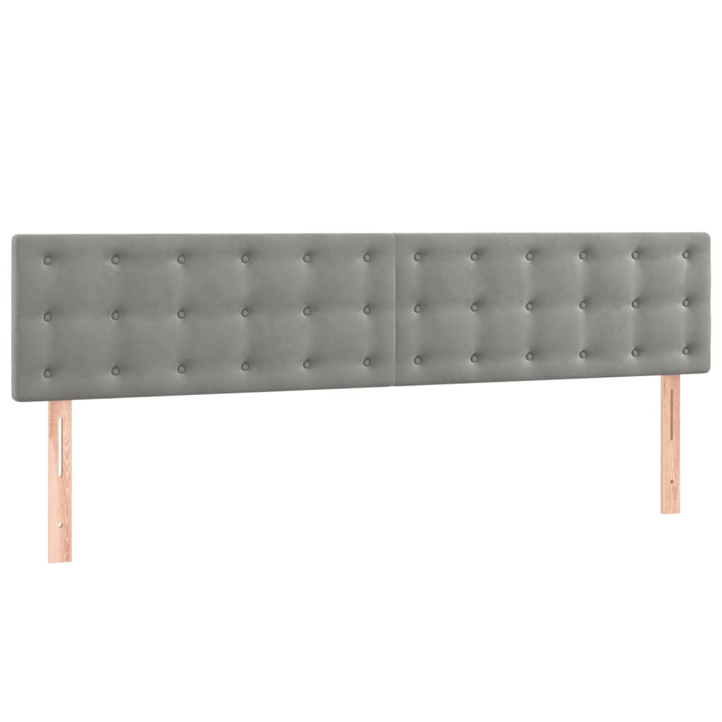 Boxspring met matras fluweel lichtgrijs 160x200 cm is nu te koop bij PeponiXL, paradijselijk wonen!