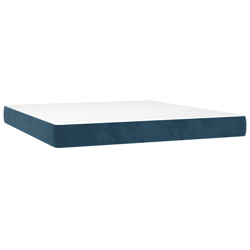 Boxspring met matras fluweel donkerblauw 160x200 cm is nu te koop bij PeponiXL, paradijselijk wonen!