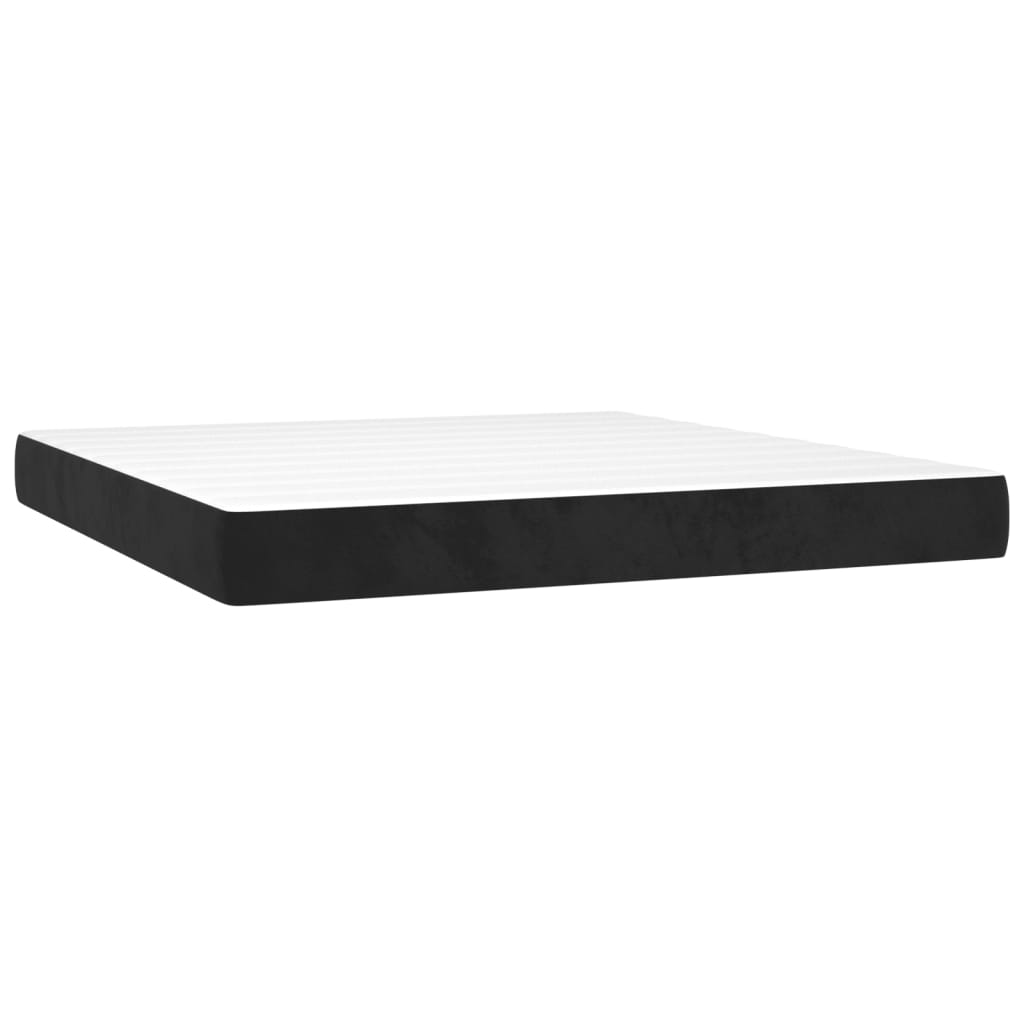 Boxspring met matras fluweel zwart 180x200 cm is nu te koop bij PeponiXL, paradijselijk wonen!