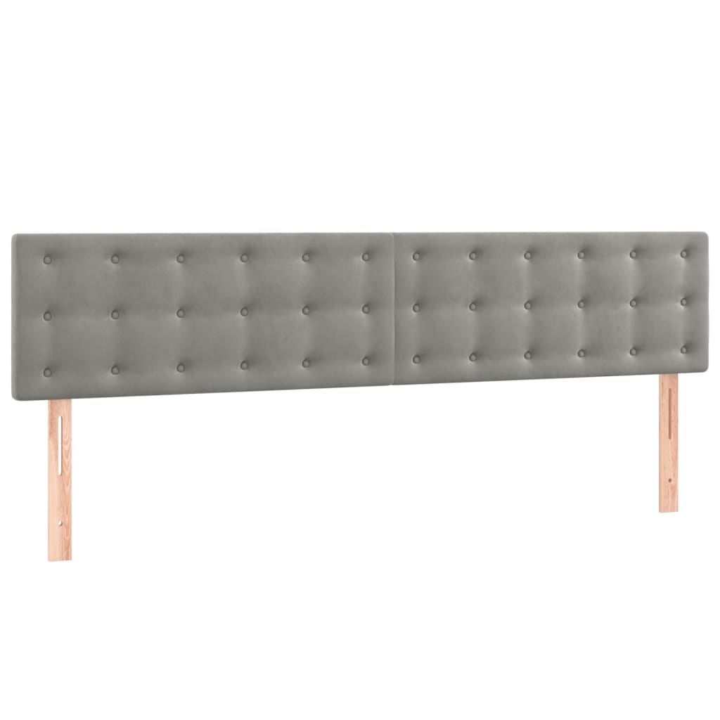 Boxspring met matras fluweel lichtgrijs 200x200 cm is nu te koop bij PeponiXL, paradijselijk wonen!