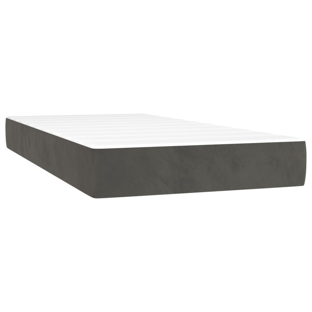 Boxspring met matras fluweel donkergrijs 200x200 cm is nu te koop bij PeponiXL, paradijselijk wonen!