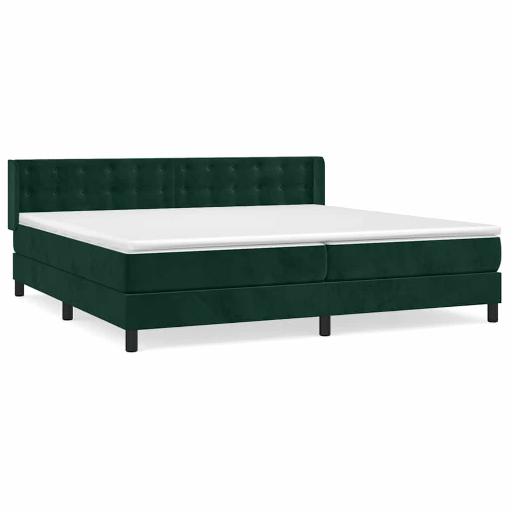 Boxspring met matras fluweel donkergroen 200x200 cm is nu te koop bij PeponiXL, paradijselijk wonen!