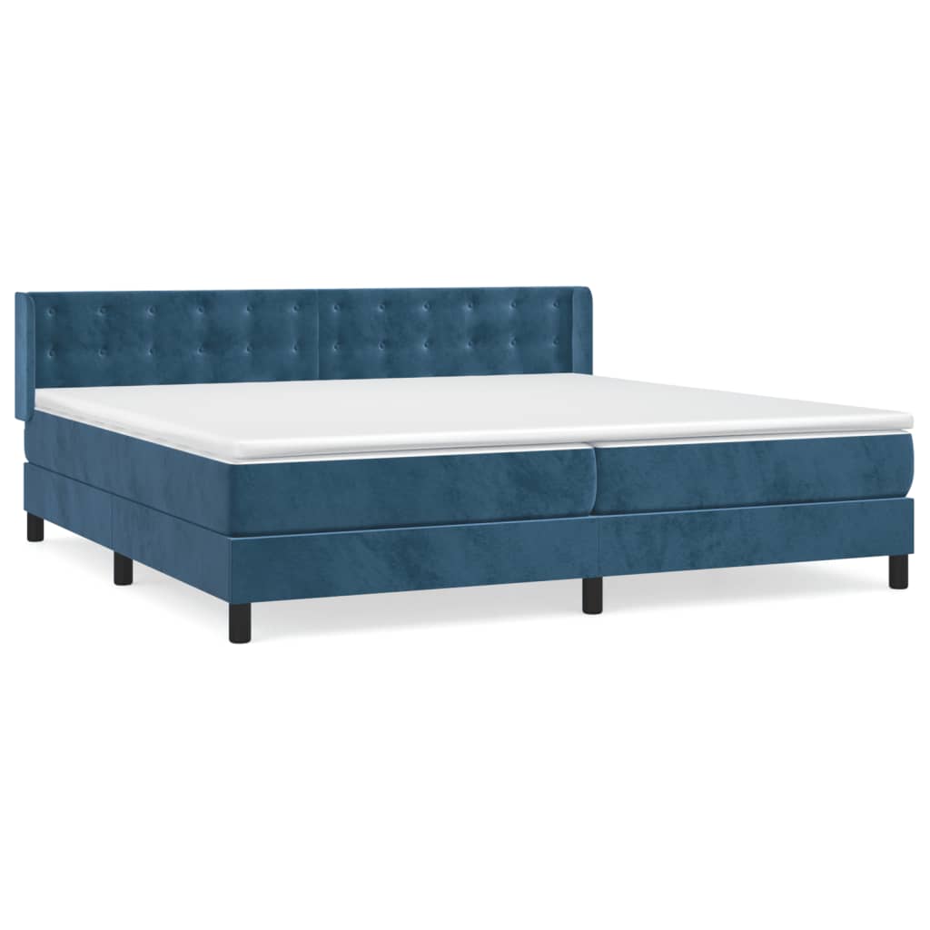 Boxspring met matras fluweel donkerblauw 200x200 cm is nu te koop bij PeponiXL, paradijselijk wonen!