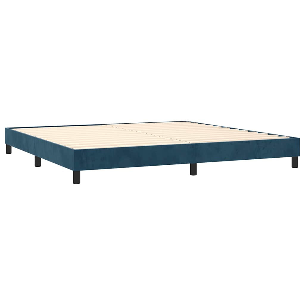 Boxspring met matras fluweel donkerblauw 200x200 cm is nu te koop bij PeponiXL, paradijselijk wonen!