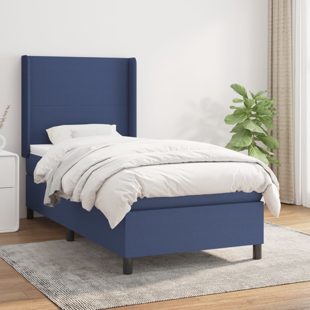 Boxspring met matras stof blauw 80x200 cm is nu te koop bij PeponiXL, paradijselijk wonen!
