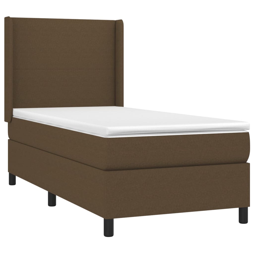Boxspring met matras stof donkerbruin 100x200 cm is nu te koop bij PeponiXL, paradijselijk wonen!