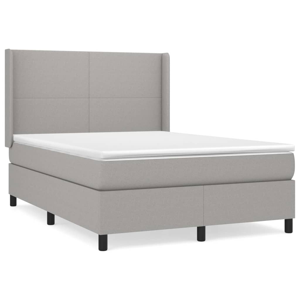 Boxspring met matras stof lichtgrijs 140x200 cm is nu te koop bij PeponiXL, paradijselijk wonen!