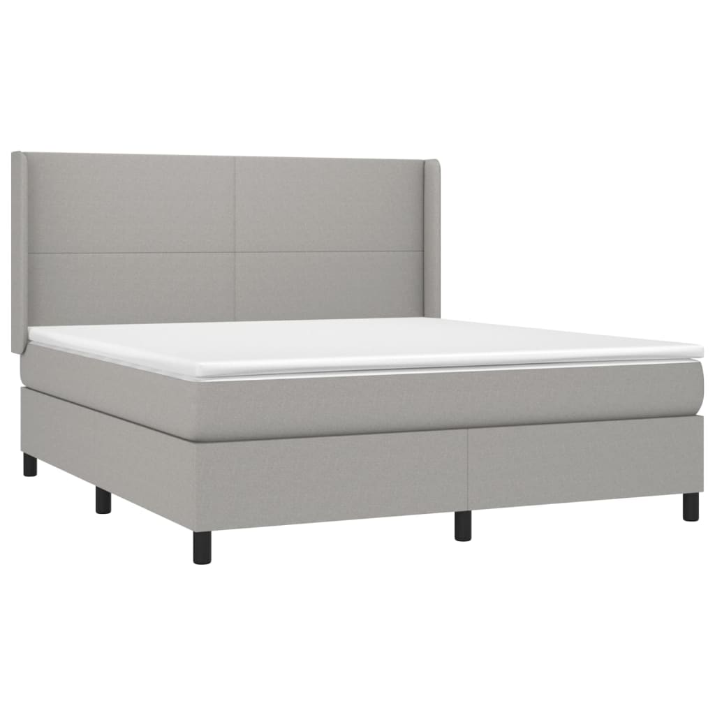 Boxspring met matras stof lichtgrijs 160x200 cm is nu te koop bij PeponiXL, paradijselijk wonen!
