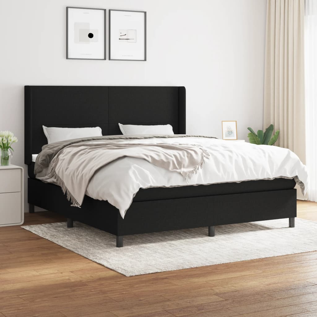 Boxspring met matras stof zwart 180x200 cm is nu te koop bij PeponiXL, paradijselijk wonen!