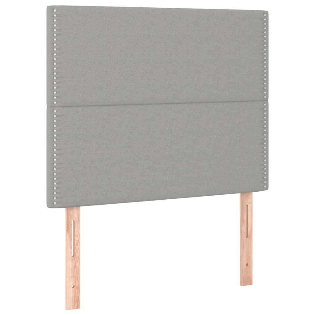 Boxspring met matras stof lichtgrijs 90x200 cm is nu te koop bij PeponiXL, paradijselijk wonen!