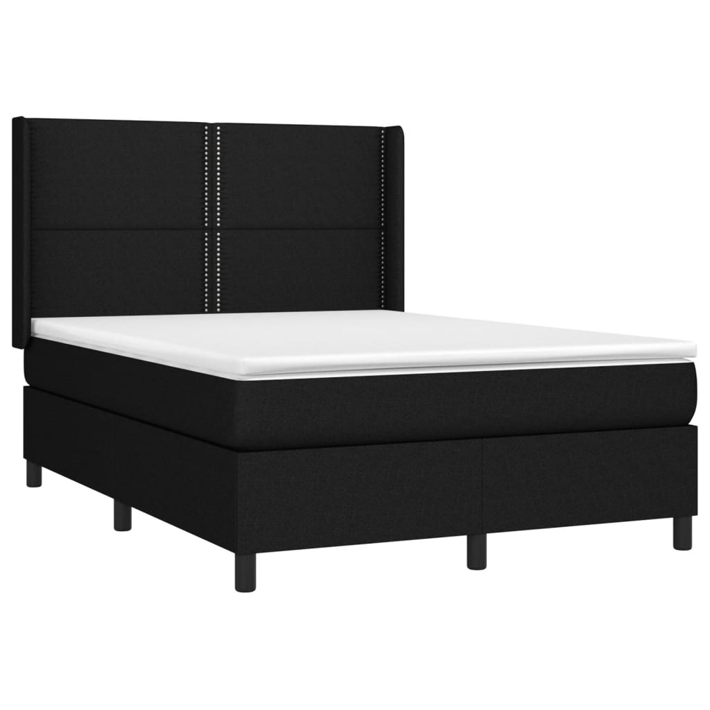 Boxspring met matras stof zwart 140x200 cm is nu te koop bij PeponiXL, paradijselijk wonen!