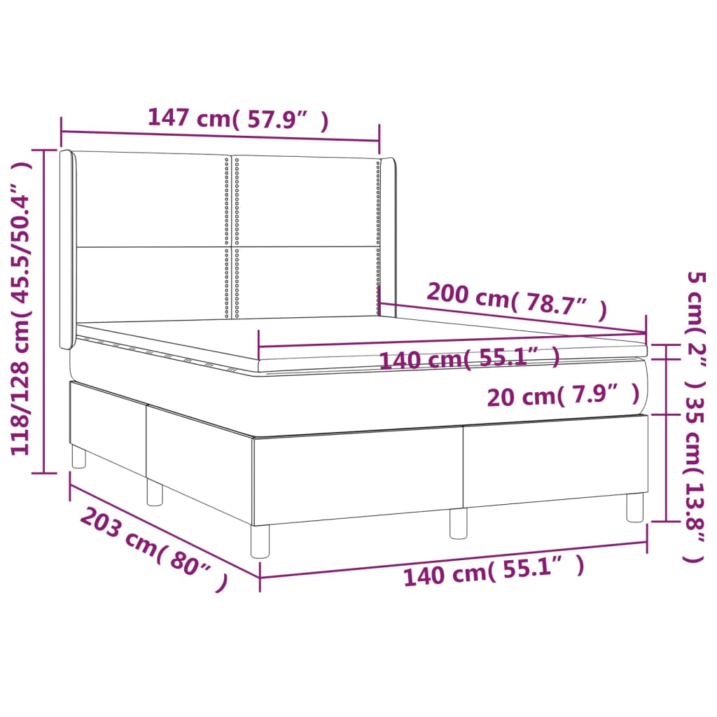 Boxspring met matras stof zwart 140x200 cm is nu te koop bij PeponiXL, paradijselijk wonen!