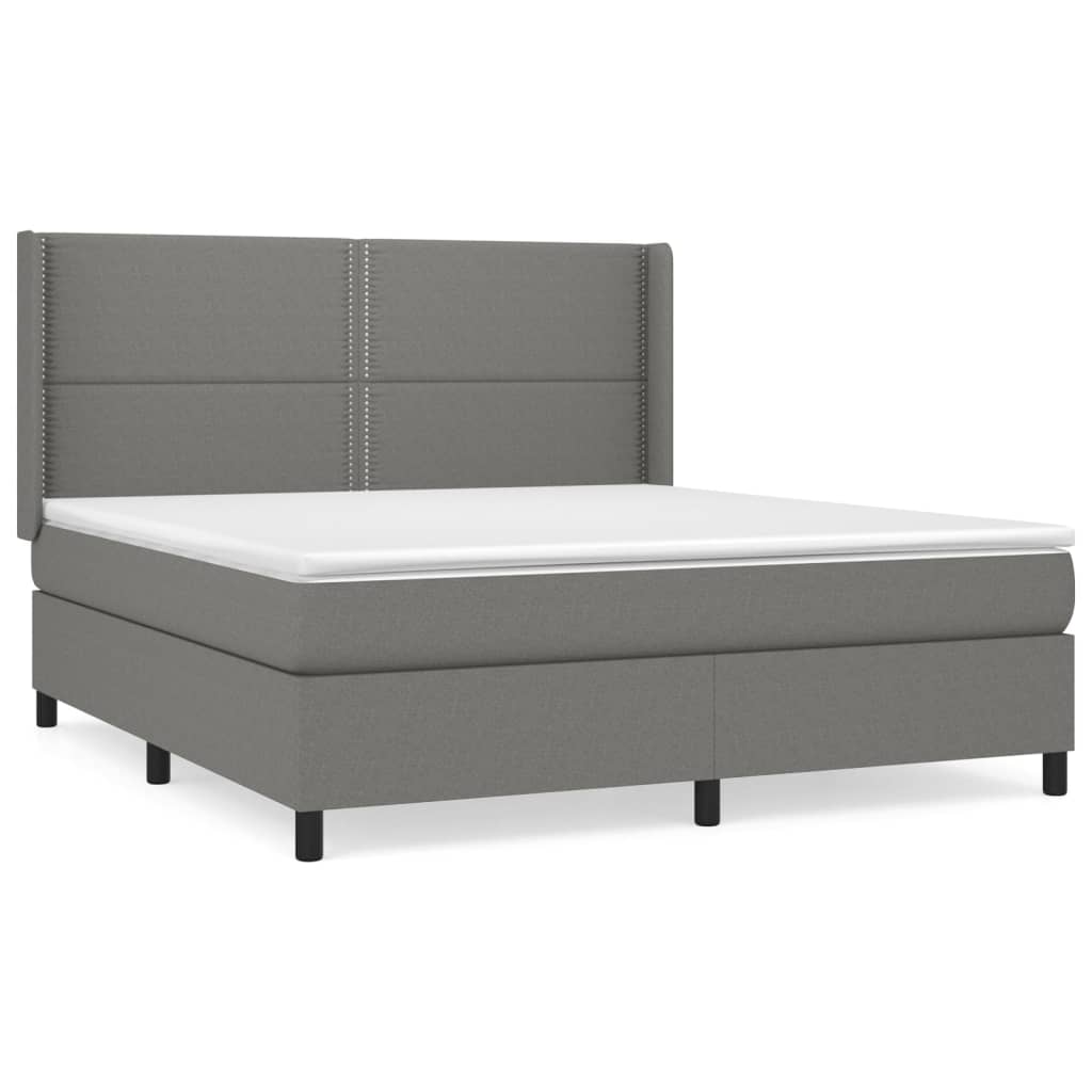 Boxspring met matras stof donkergrijs 180x200 cm is nu te koop bij PeponiXL, paradijselijk wonen!