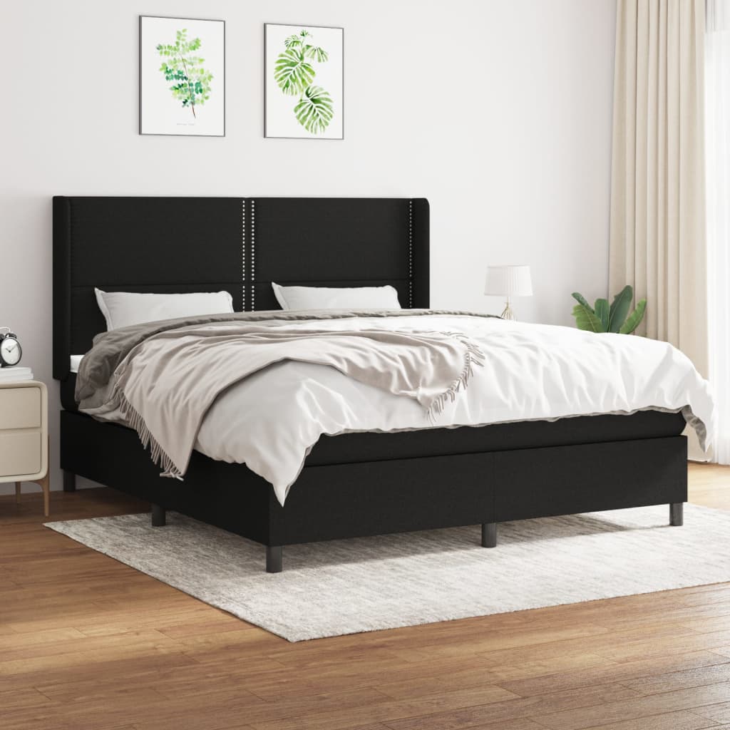 Boxspring met matras stof zwart 180x200 cm is nu te koop bij PeponiXL, paradijselijk wonen!