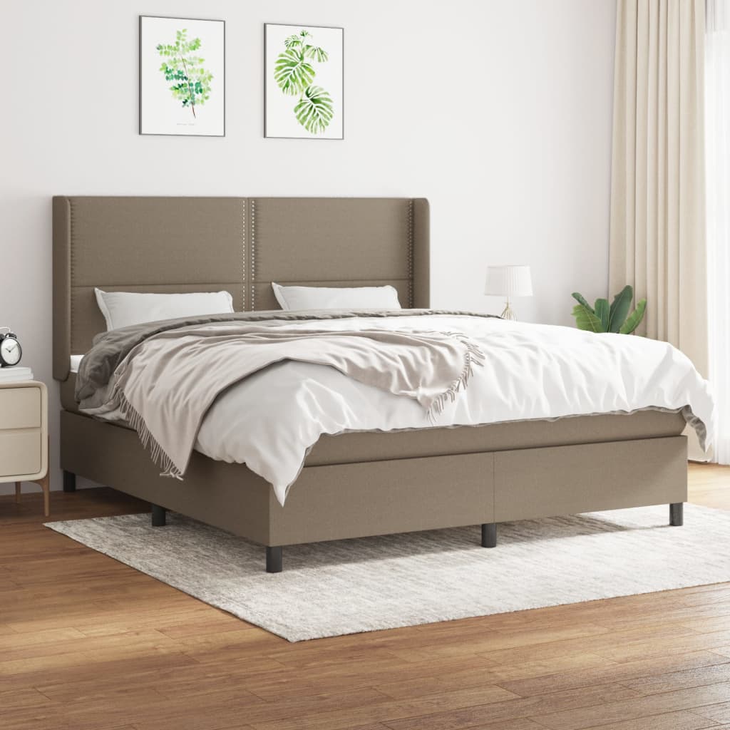 Boxspring met matras stof taupe 180x200 cm is nu te koop bij PeponiXL, paradijselijk wonen!